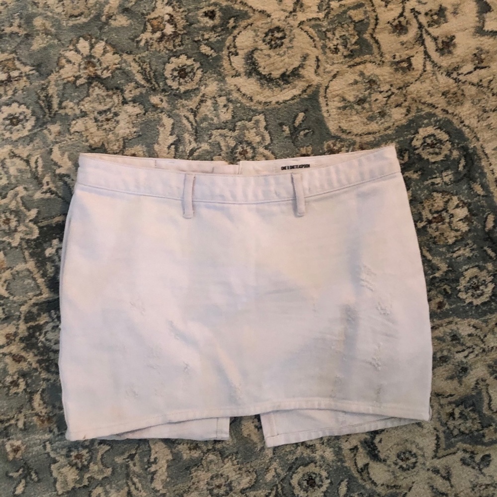 One Teaspoon White Denim Skirt